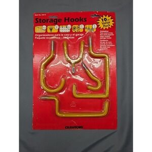 Crawford  10 Piece Yellow Vinyl Coated Gray Steel Assorted Hook New